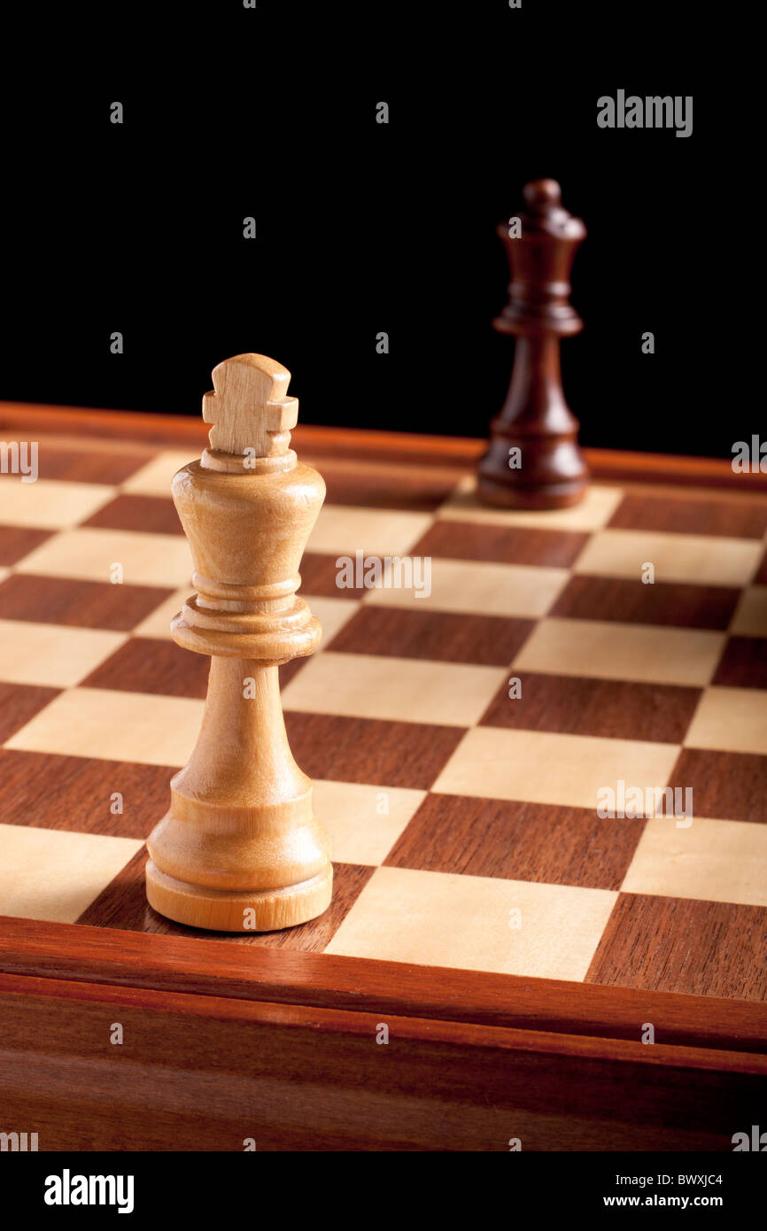 Chess, King versus Queen Stock Photo