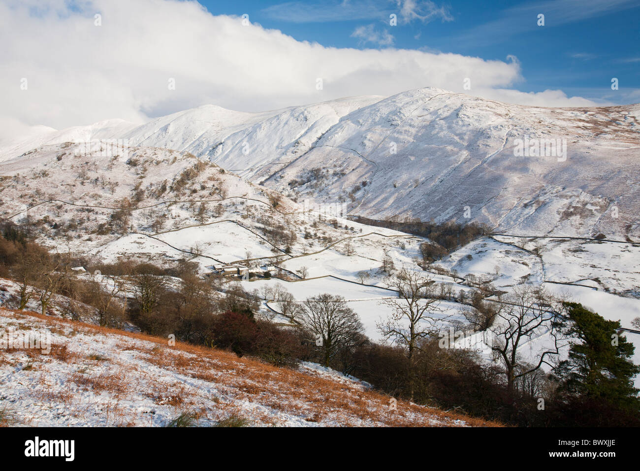 The Troutbeck Valley and Kentmere fells in the Lake District, UK. Stock Photo