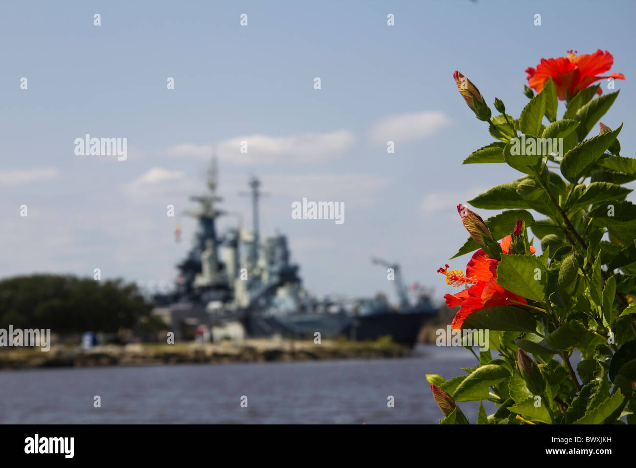 Battleship North Carolina docked on the Cape Fear River Wilmington ...