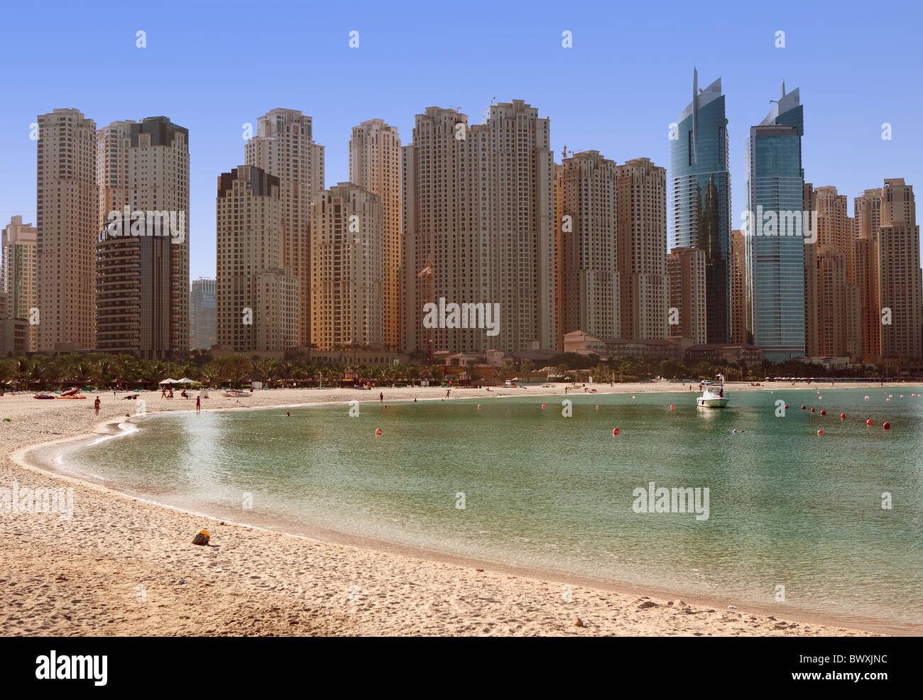 Beach in Dubai in the morning Stock Photo