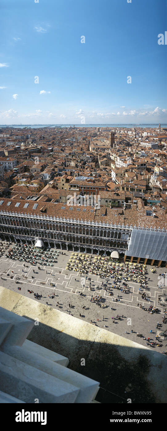 roofs houses homes Italy Europe Marcus place overview Venice Stock Photo