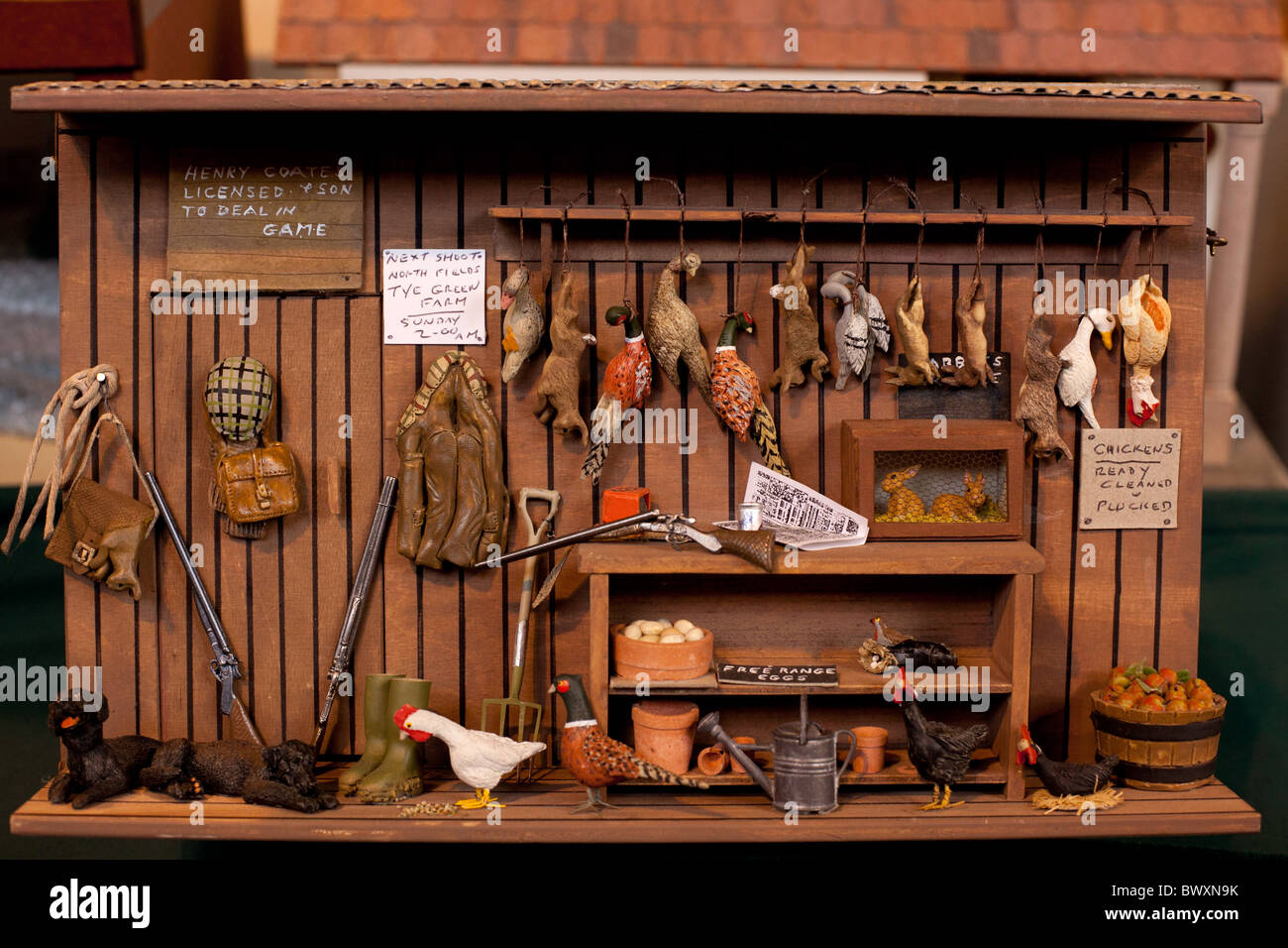 Miniatura show held at the NEC Birmingham. The show displays the work of people who make small items used mainly in Dolls Houses Stock Photo