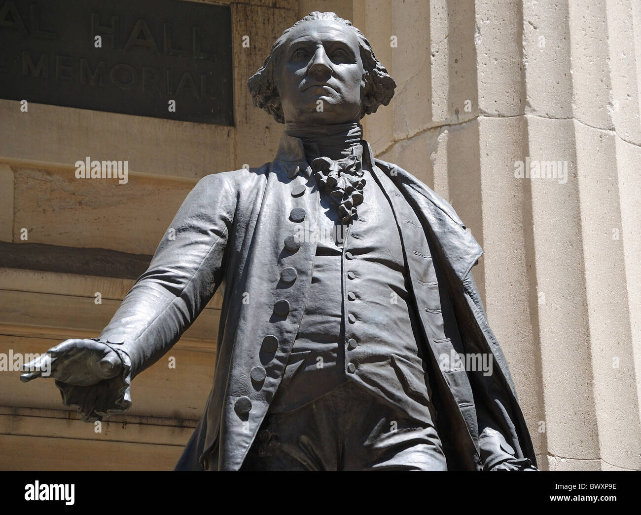 George Washington memorial at Federal Hall, the First Capitol of the United States of America in New York, New York, USA. Stock Photo