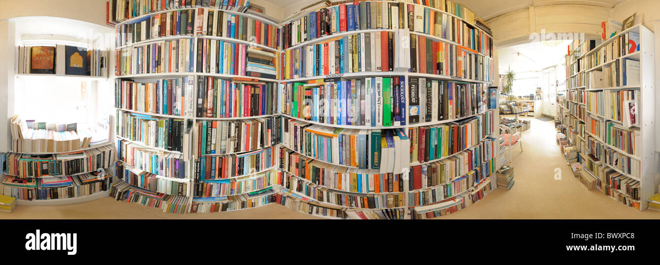 Secondhand Bookstore, Panoramic Stock Photo