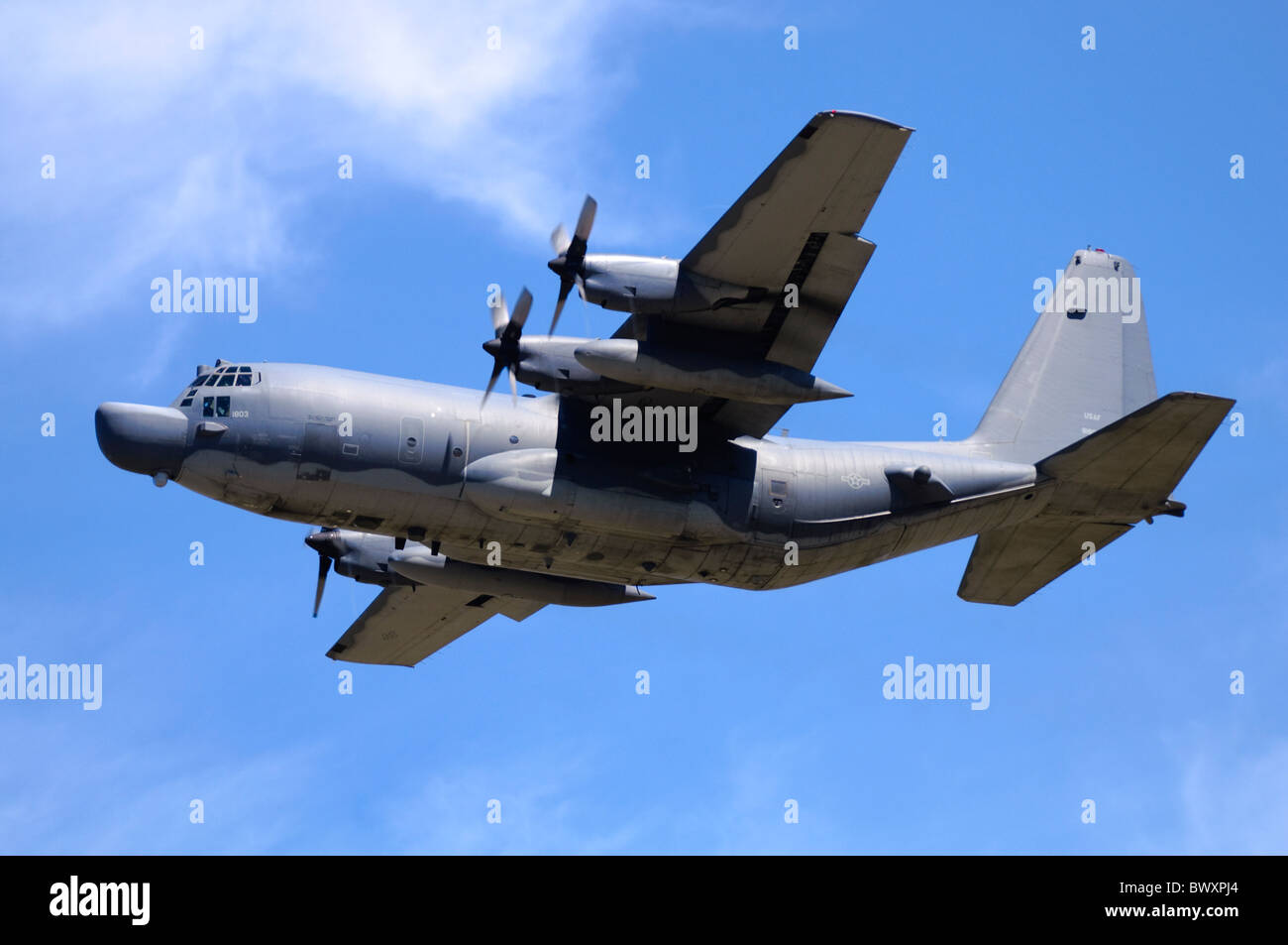 Lockheed MC-130H Hercules Combat Talon II operated by the US Air Force departing RAF Fairford Stock Photo