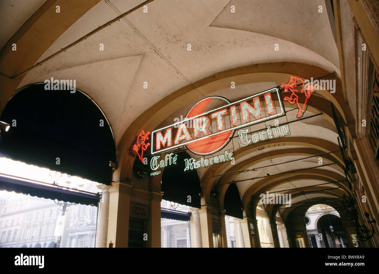 cafe Caffe Ristorante Torino Italy Europe neon lights Martini neon