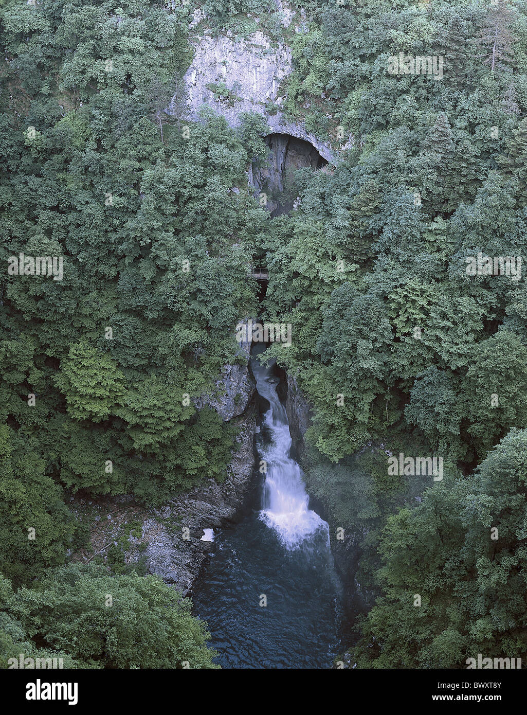 cave Skocjan Slovenia UNESCO world nature heir wood forest waterfall Stock Photo