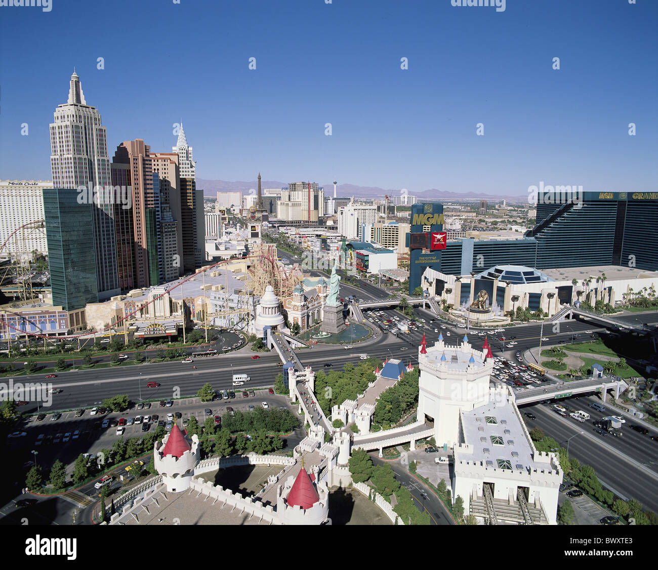 Las Vegas MGM Nevada New York hotel overview USA America North America Stock Photo