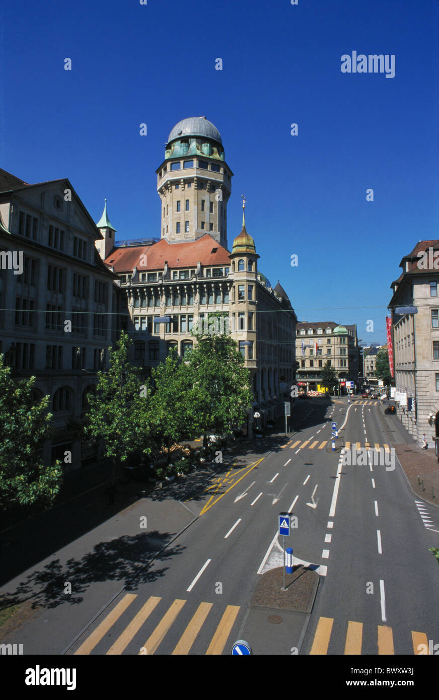 Switzerland Europe observatory street Urania town city Zurich Stock