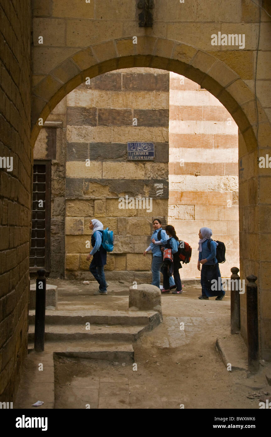 schoolgirls in Cairo Egypt Stock Photo