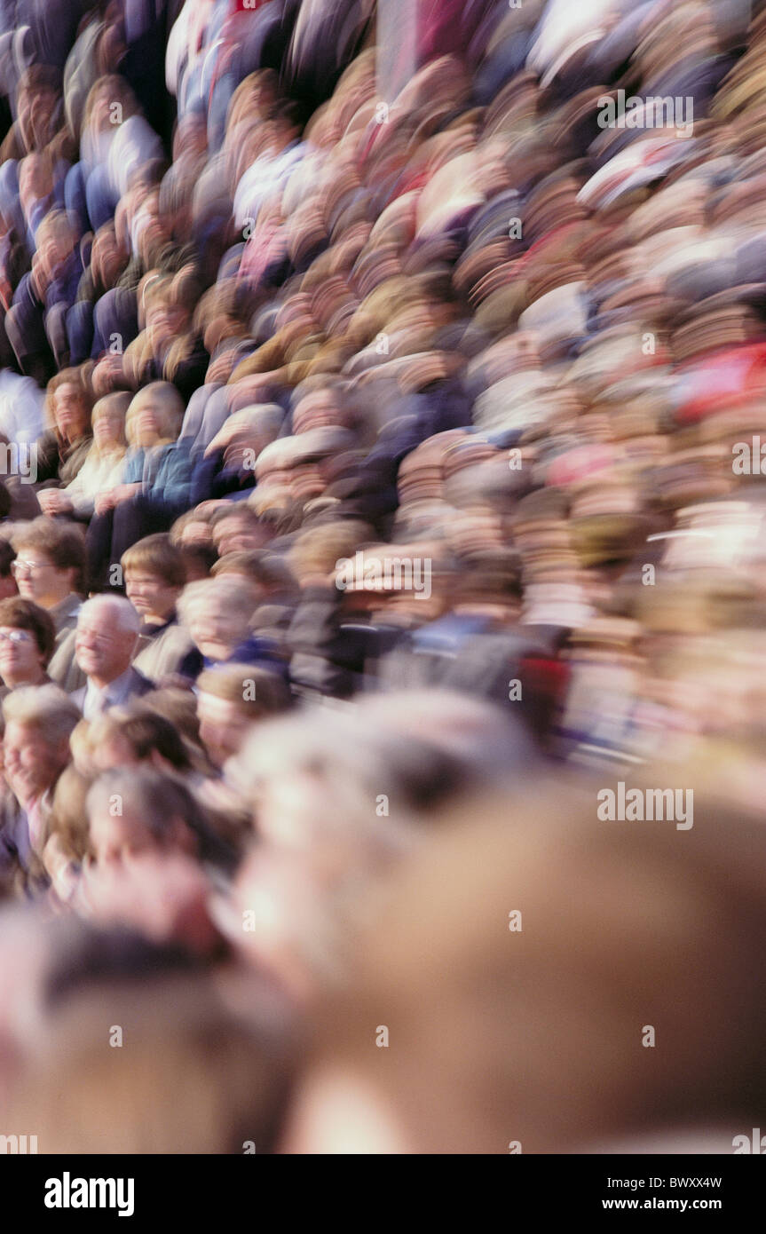 spectator masses measures zoomed crowd of people person Stock Photo