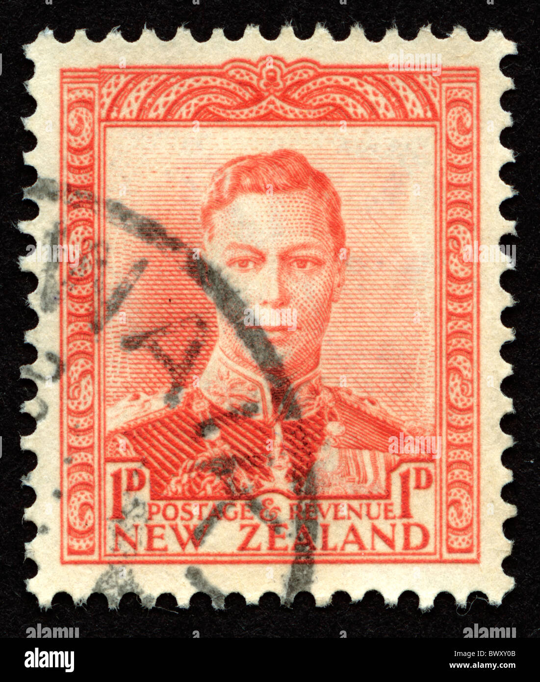 Vintage postage stamp from New Zealand Stock Photo