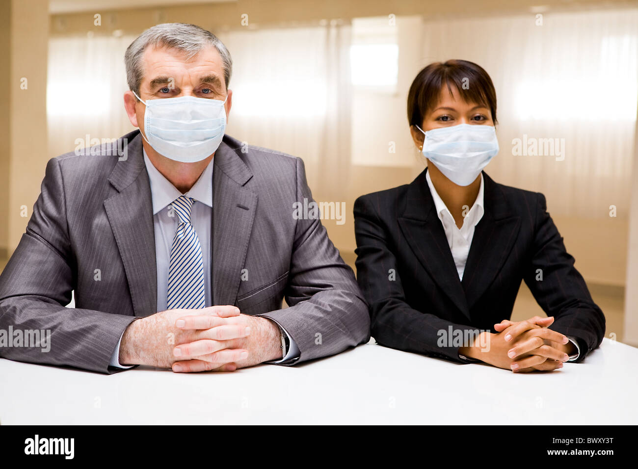 Older man woman wearing masks hi-res stock photography and images - Alamy