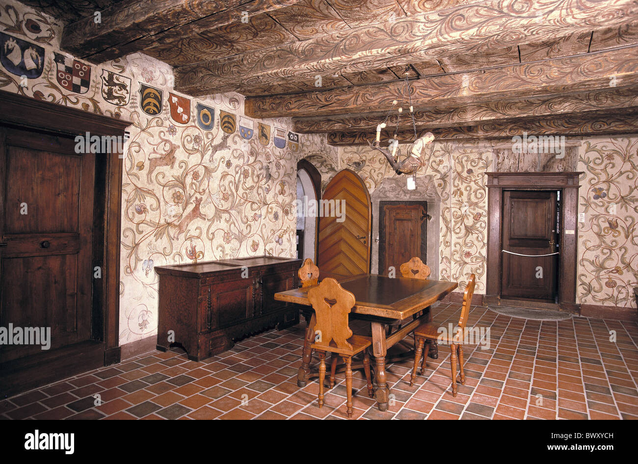 house home inside historical Brenyhaus Switzerland Europe Rapperswil ...
