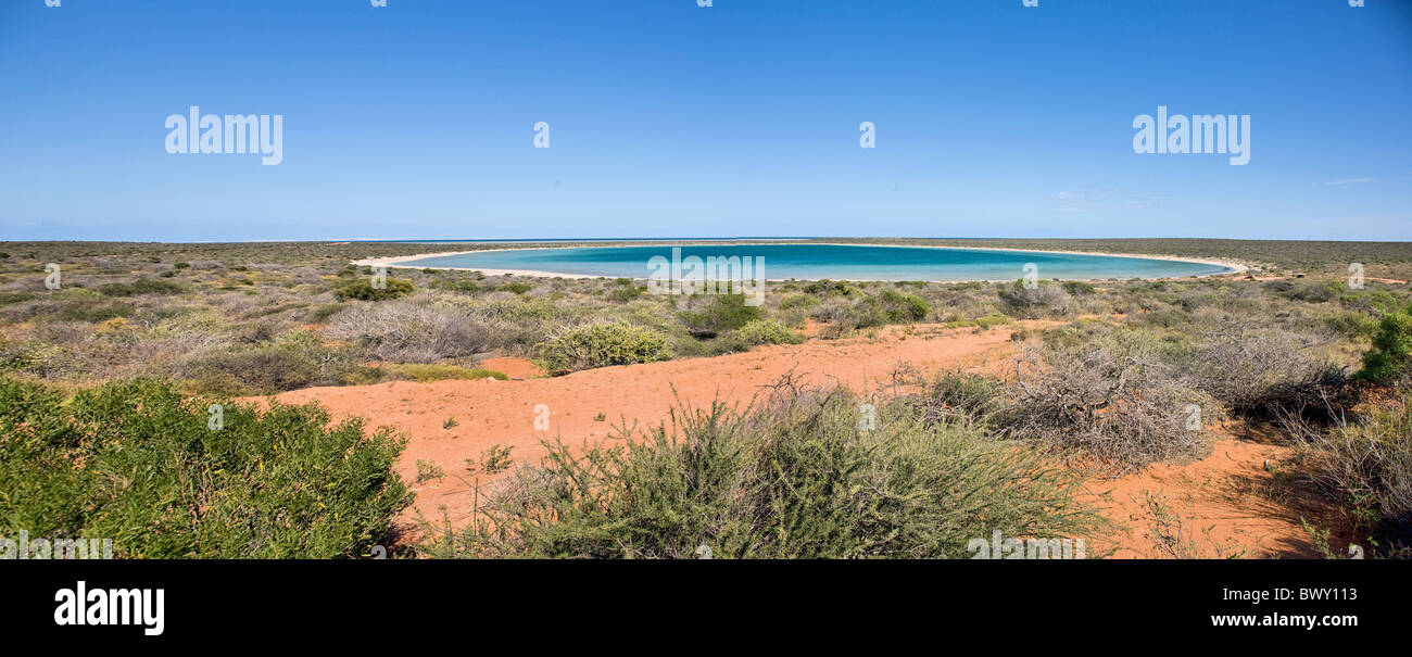 Little lagoon Western Australia on the road from Denham to Monkey Mia Stock Photo