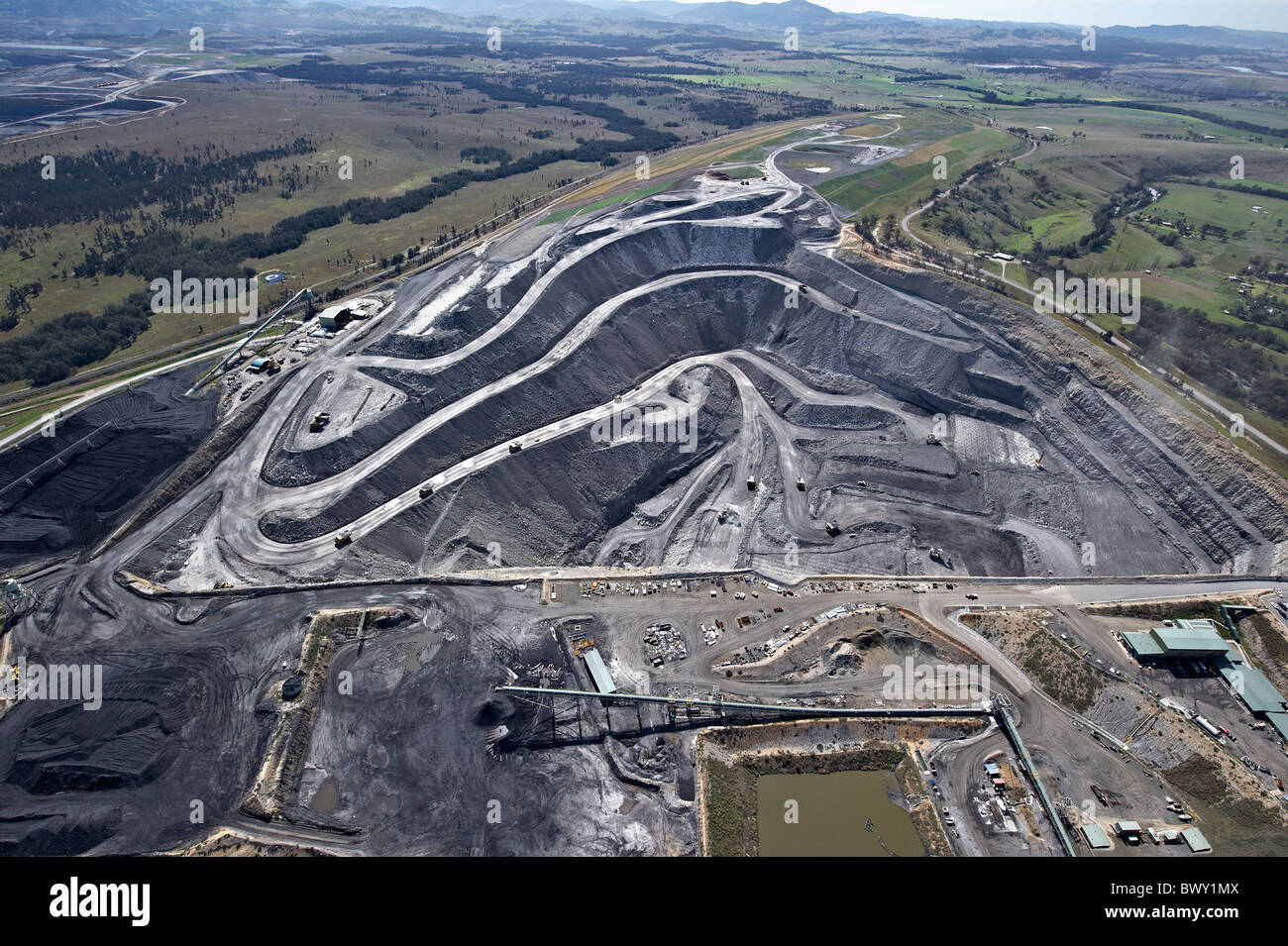 Open cut mine Hunter Valley NSW Australia Stock Photo