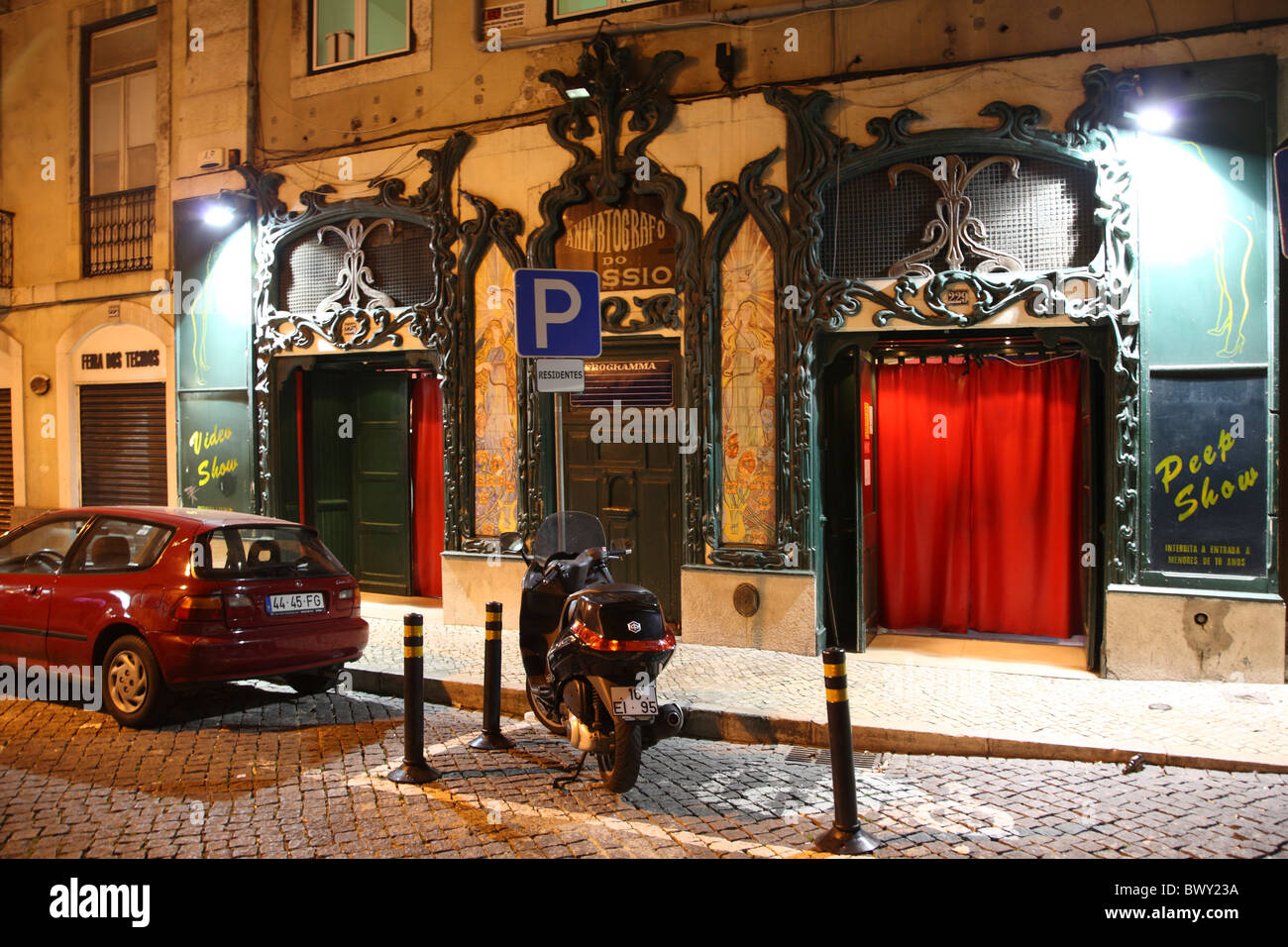 Portugal Lissabon Lisbon Peep Show Stock Photo