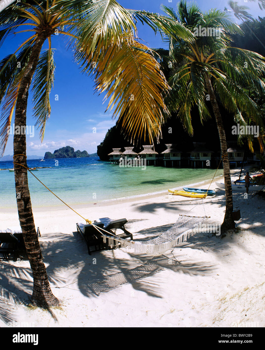 hammock hotel hotel beach Miniloc Island Resort Palawan palms