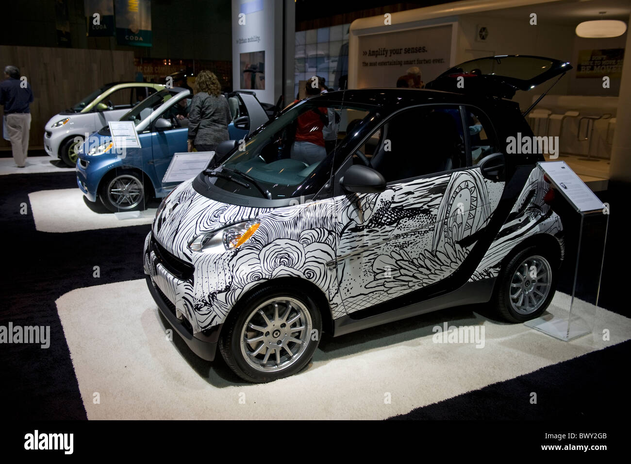 smart cars at the 2010 LA Auto Show in the Los Angeles Convention