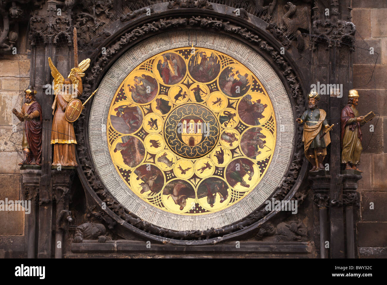 Ancient astronomical Clock in Prague on Old Town Hall Stock Photo - Alamy