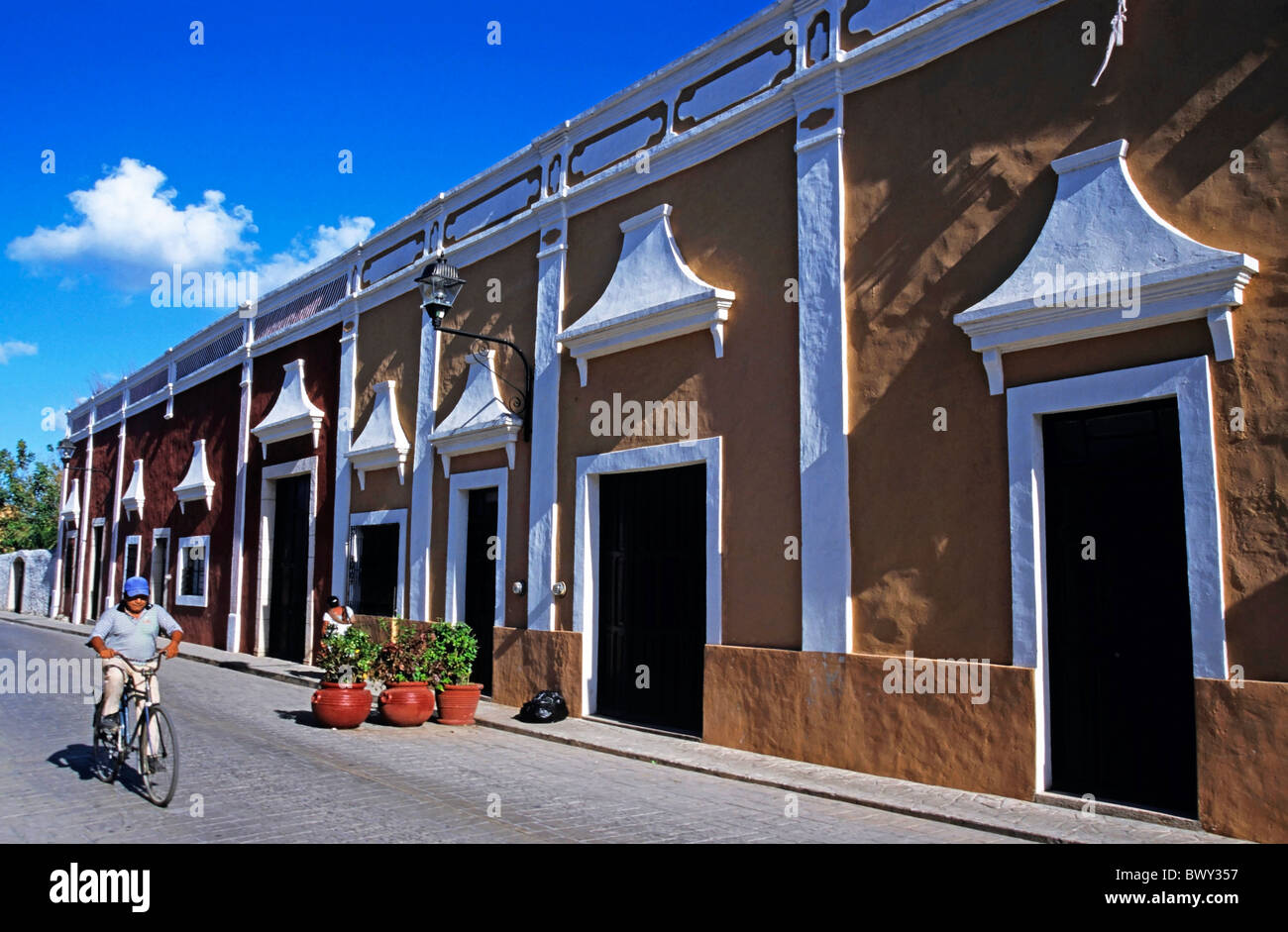 Houses in Valladolid, Yucatan, Mexico. Stock Photo