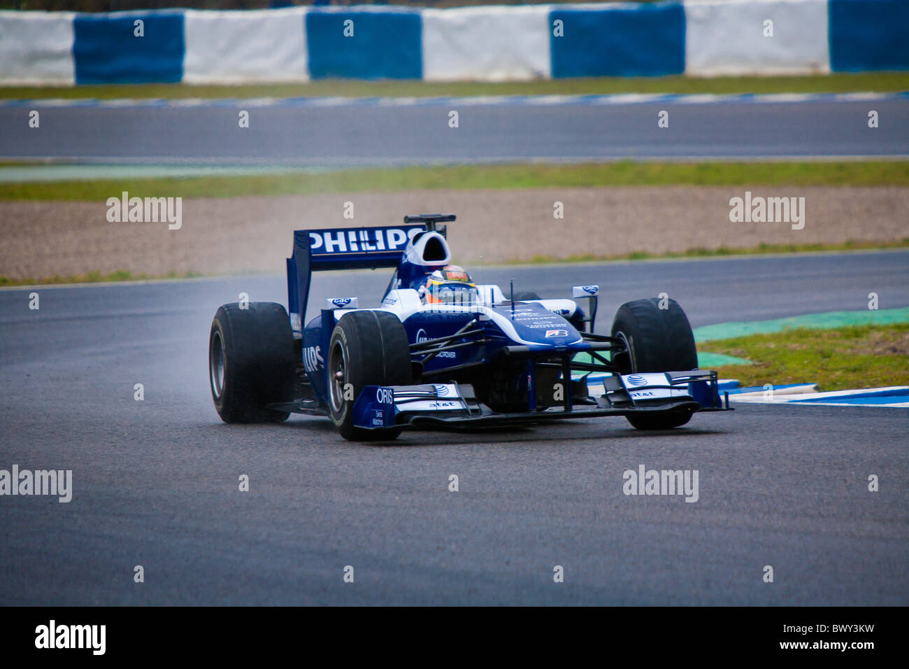 Formula 1 Jerez Nico Nicolas Hülkenberg Hulkenberg Williams auto automobile wet competition engine gp grand grandprix circuit f1 Stock Photo