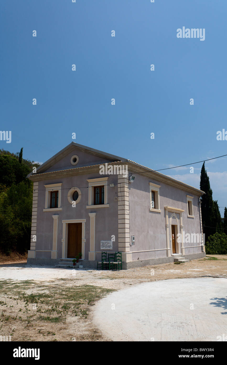 Newly built Greek Orthodox Church in Agios Stefanos Corfu Stock Photo