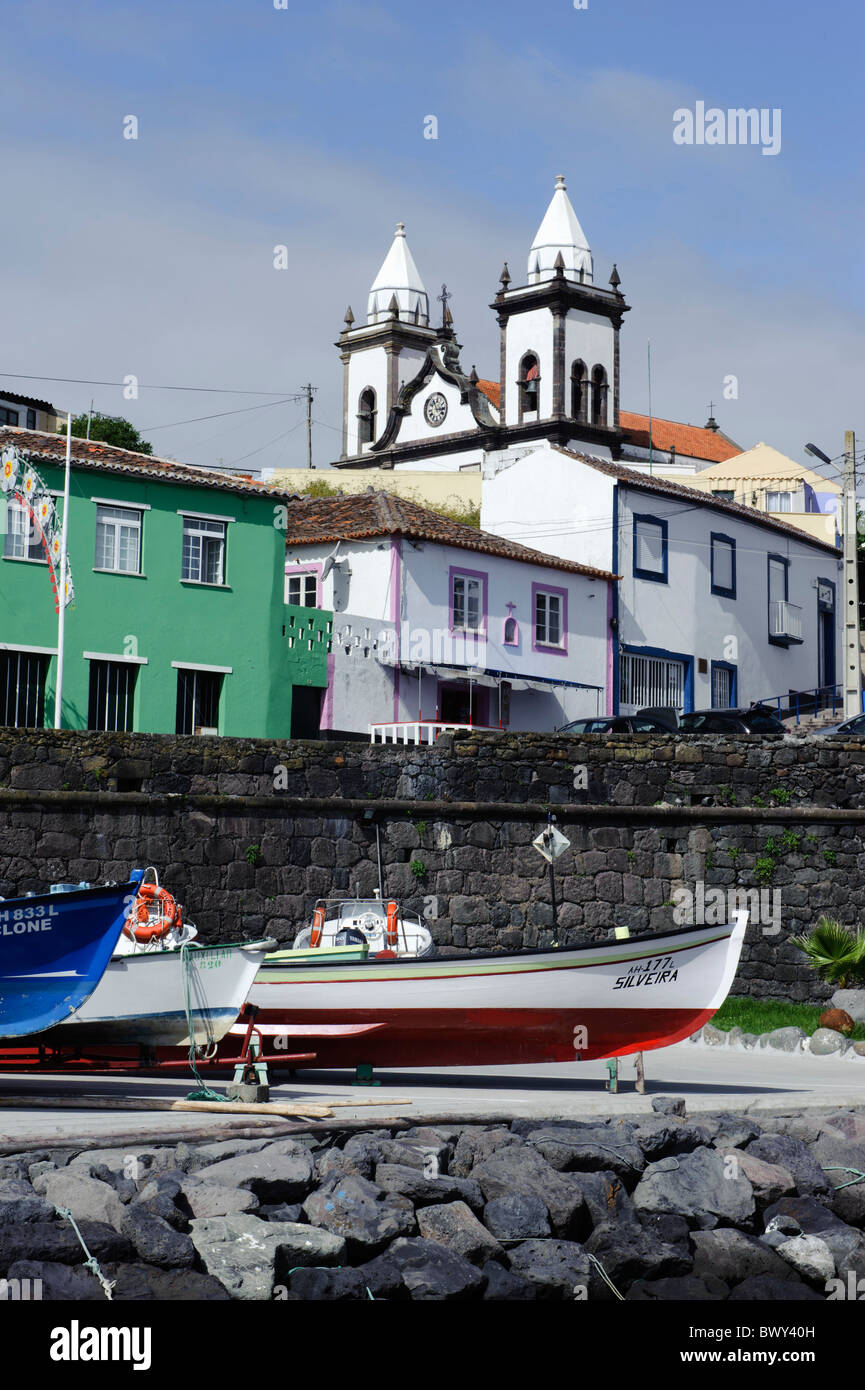 Port of Sao Mateus de Calheta, Isle of Terceira, Azores Stock Photo