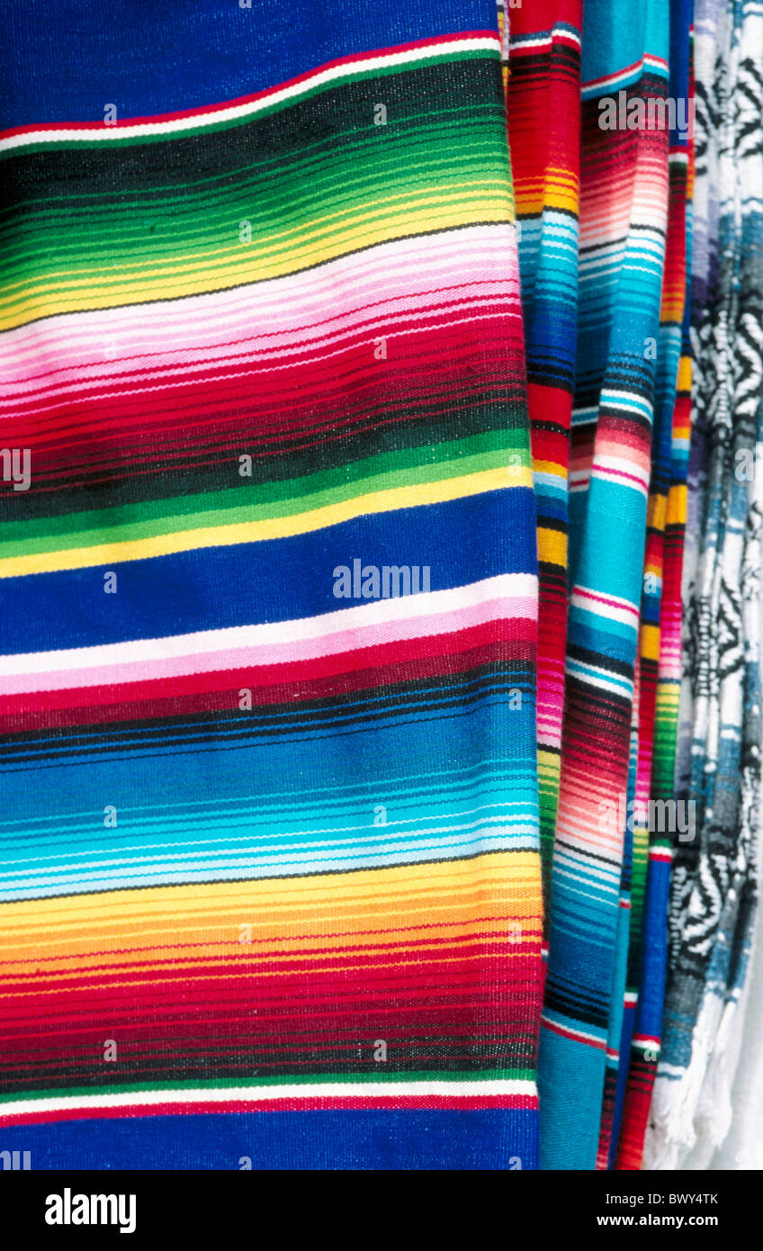 bright colours gefarbt Mexico Mexico Central America Latin America physical  colors ponchos materials subst Stock Photo - Alamy