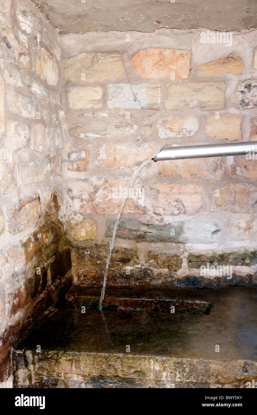The Spout or source of pure spring water on Higham Village in Lancashire England Stock Photo Alamy