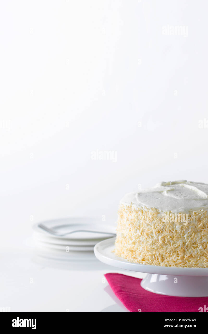 Coconut Lemon Cake Stock Photo Alamy