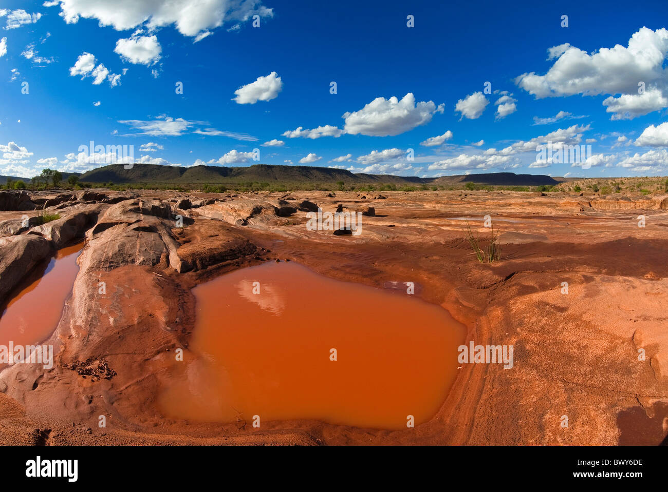 Galana River at Lugard Falls, Tsavo National Park, Kenya Stock Photo