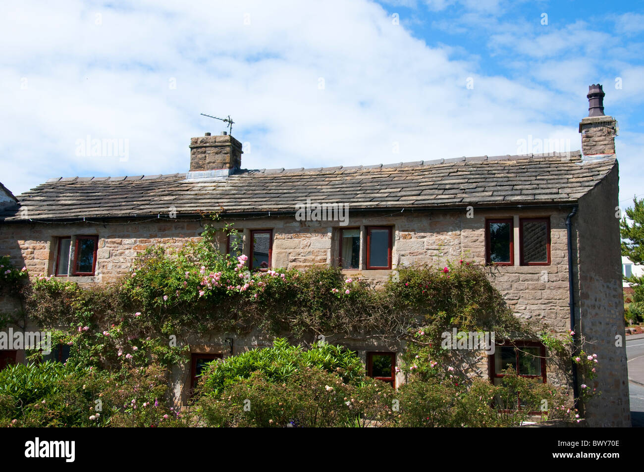 Stone Built Cottages in Higham Village in Lancashire England Stock Photo Alamy