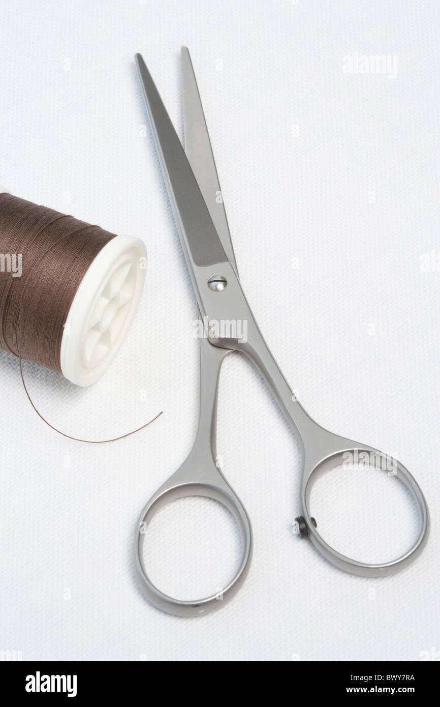 Scissors and Thread Stock Photo Alamy