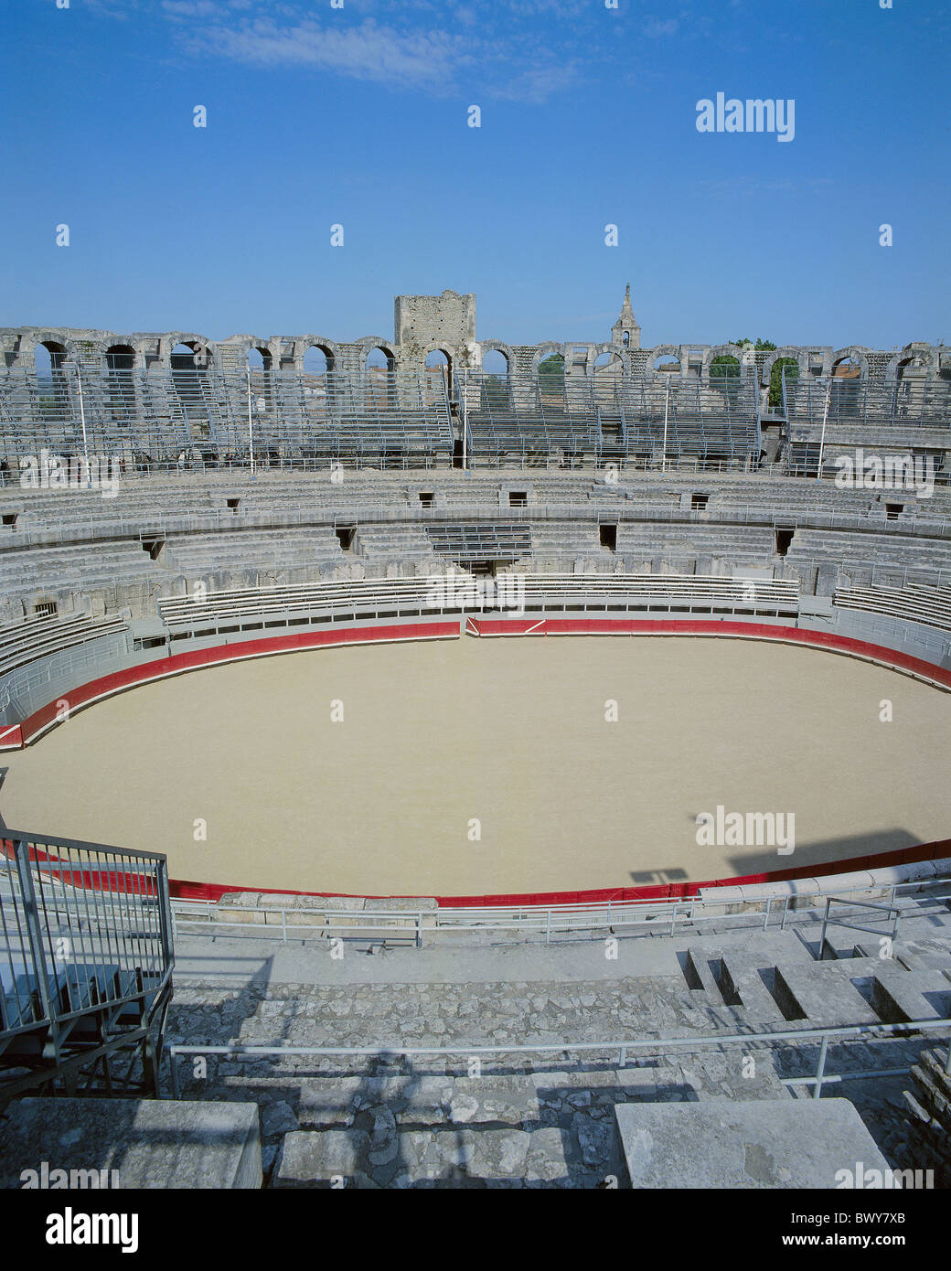 France Europe Provence Arles Roman theater overview arena rows rostrum ...