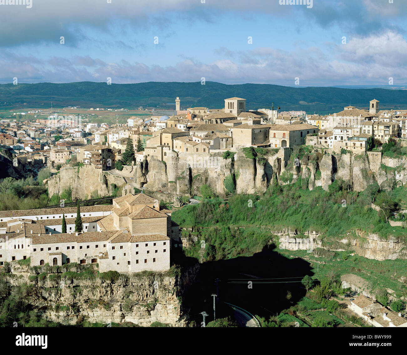 Cuenca rock cliff Spain Europe town city overview UNESCO world cultural ...