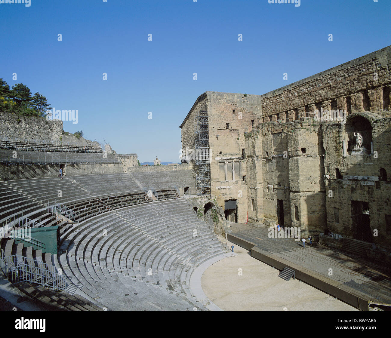 France Europe Provence orange Roman theater detail rostrum stand stage ...