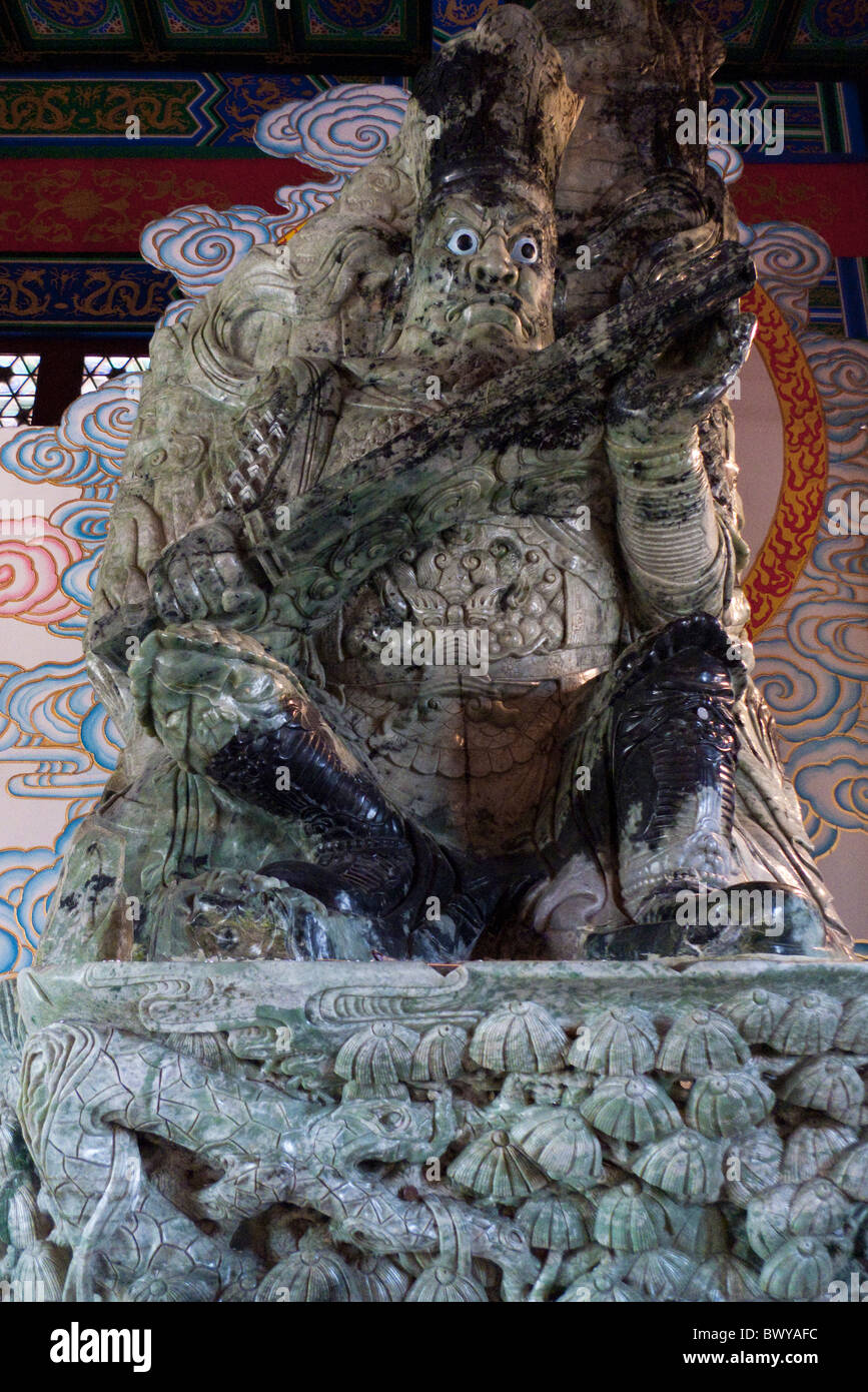 Jade Heavenly King statue, The Mahavira Palace, Jade Buddha Park, Anshan, Liaoning Province, China Stock Photo