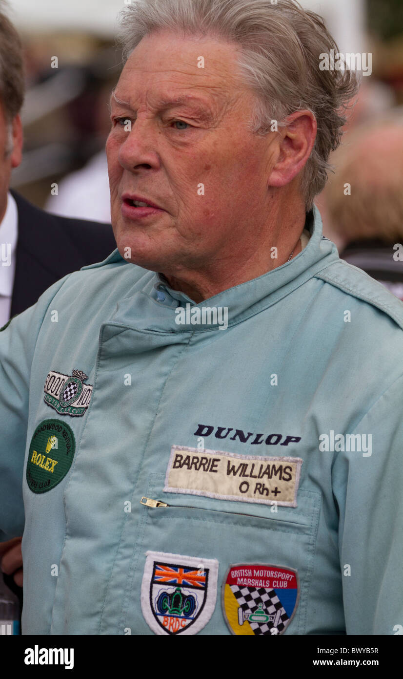Classic car race driver Barrie "Whizzo" Williams at the 2010 Goodwood