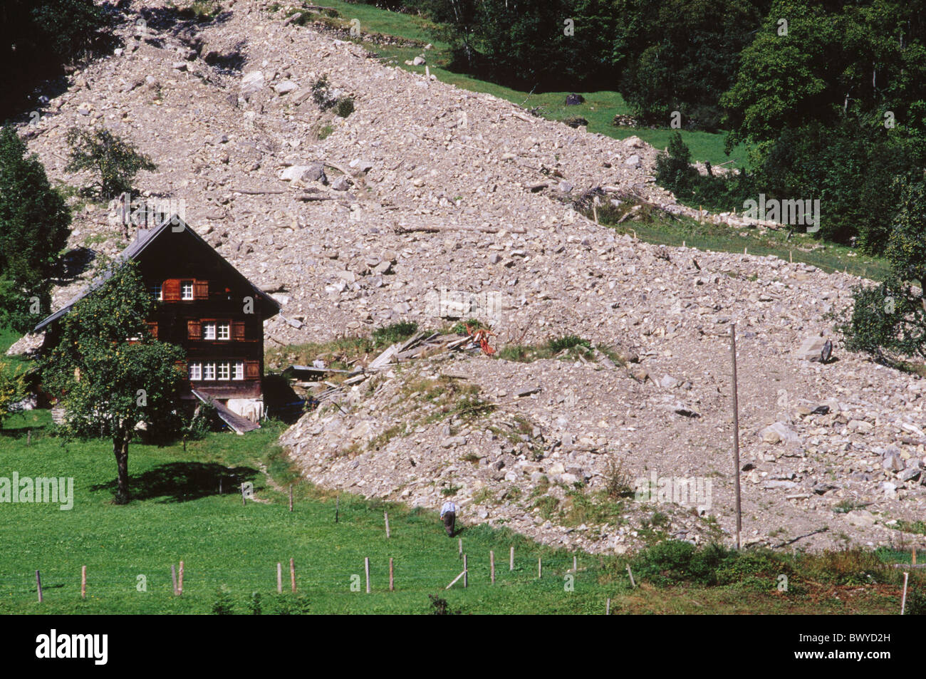 farmhouse landslide land slide mudflow landslide misfortune accident