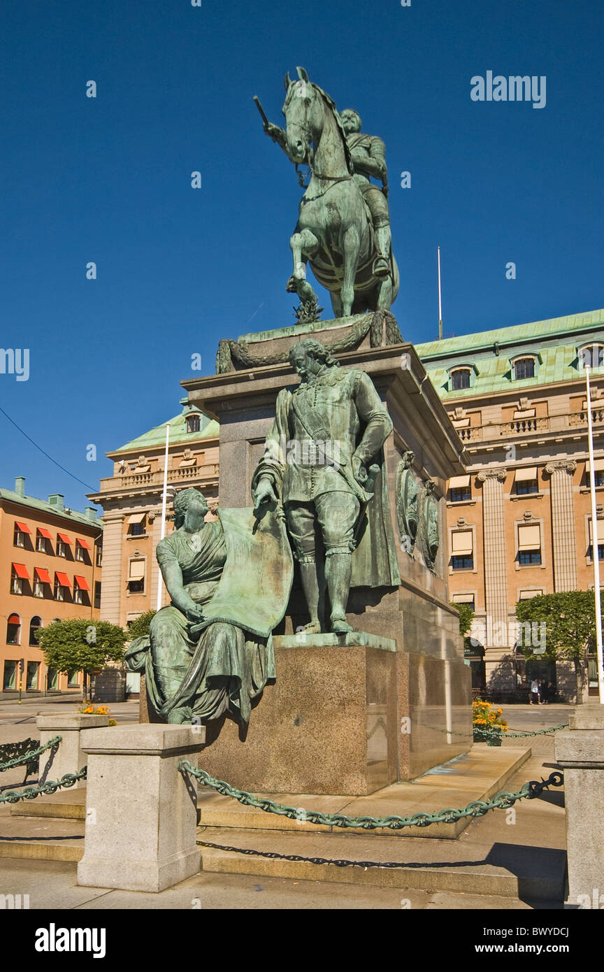 EUROPE SWEDEN Stockholm statue of King Gustav II Adolf (15941632 Stock