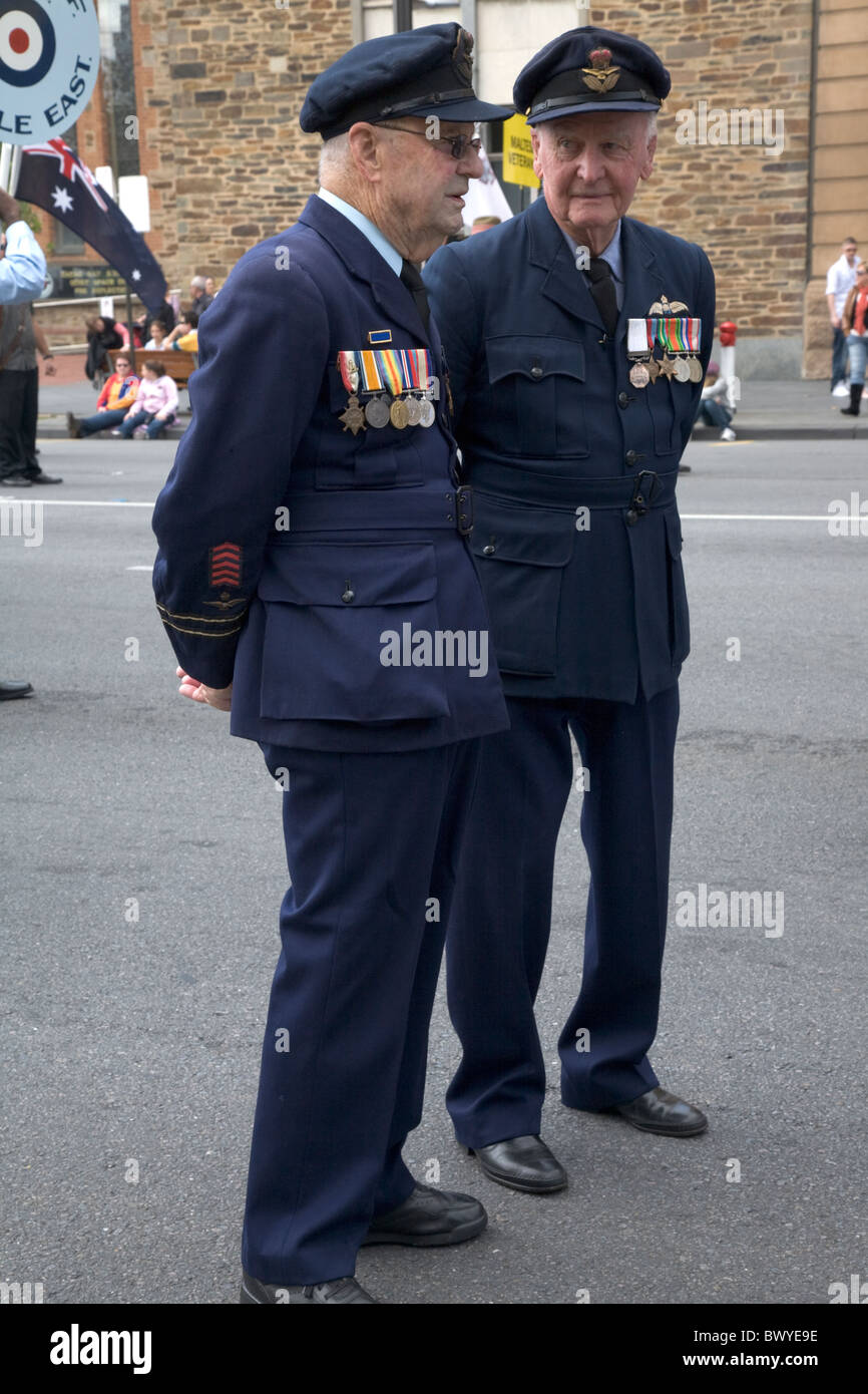 Veterans Of Royal Australian Air Force Commemorating Anzac Day Adelaide