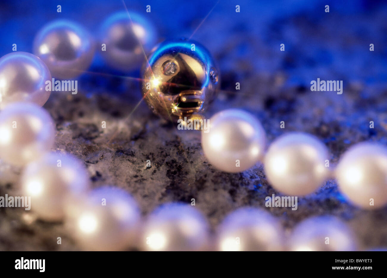 detail granite bead chain jewellery chain luxury around gold Stock