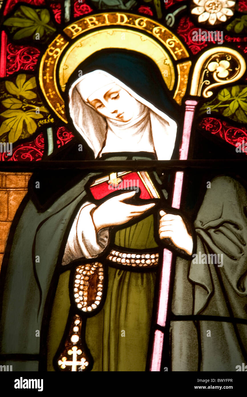 Stained Glass Window Saint Bridget At Church Of Saint Francis Assisi ...