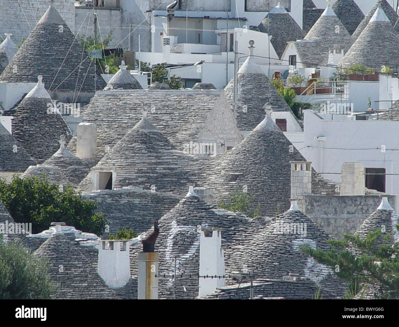 Alberobello Apulia homes houses Italy Europe overview roofs Trulli ...