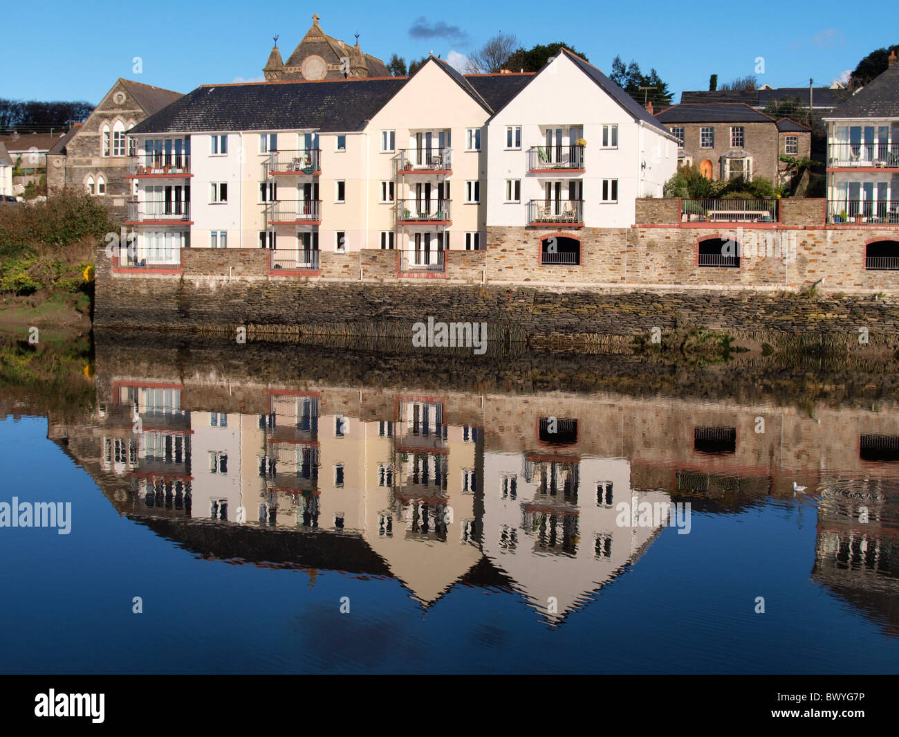 Riverside properties, Wadebridge, Cornwall, UK Stock Photo Alamy