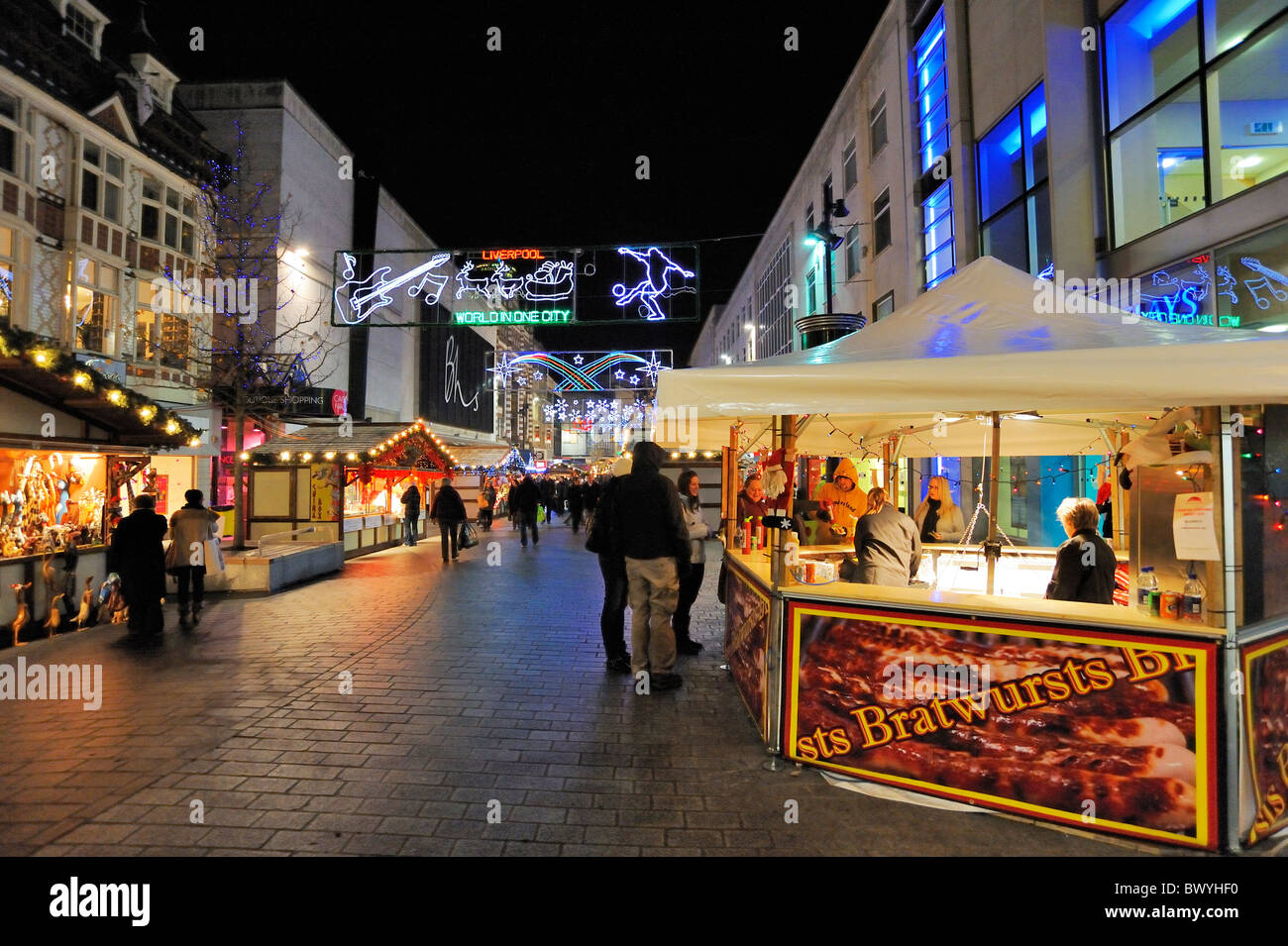 Christmas lights in Liverpool City Centre Stock Photo Alamy