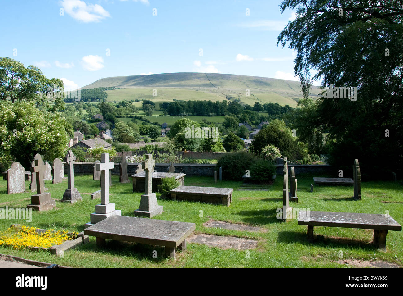 The Church of St Leonard in Downham Pendle Hill area in Lancashire in