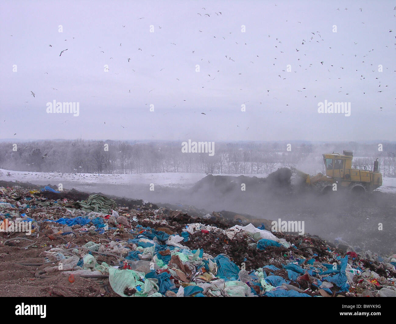 rubbish waste outside dump Germany Europe disposal rubbish machine sea