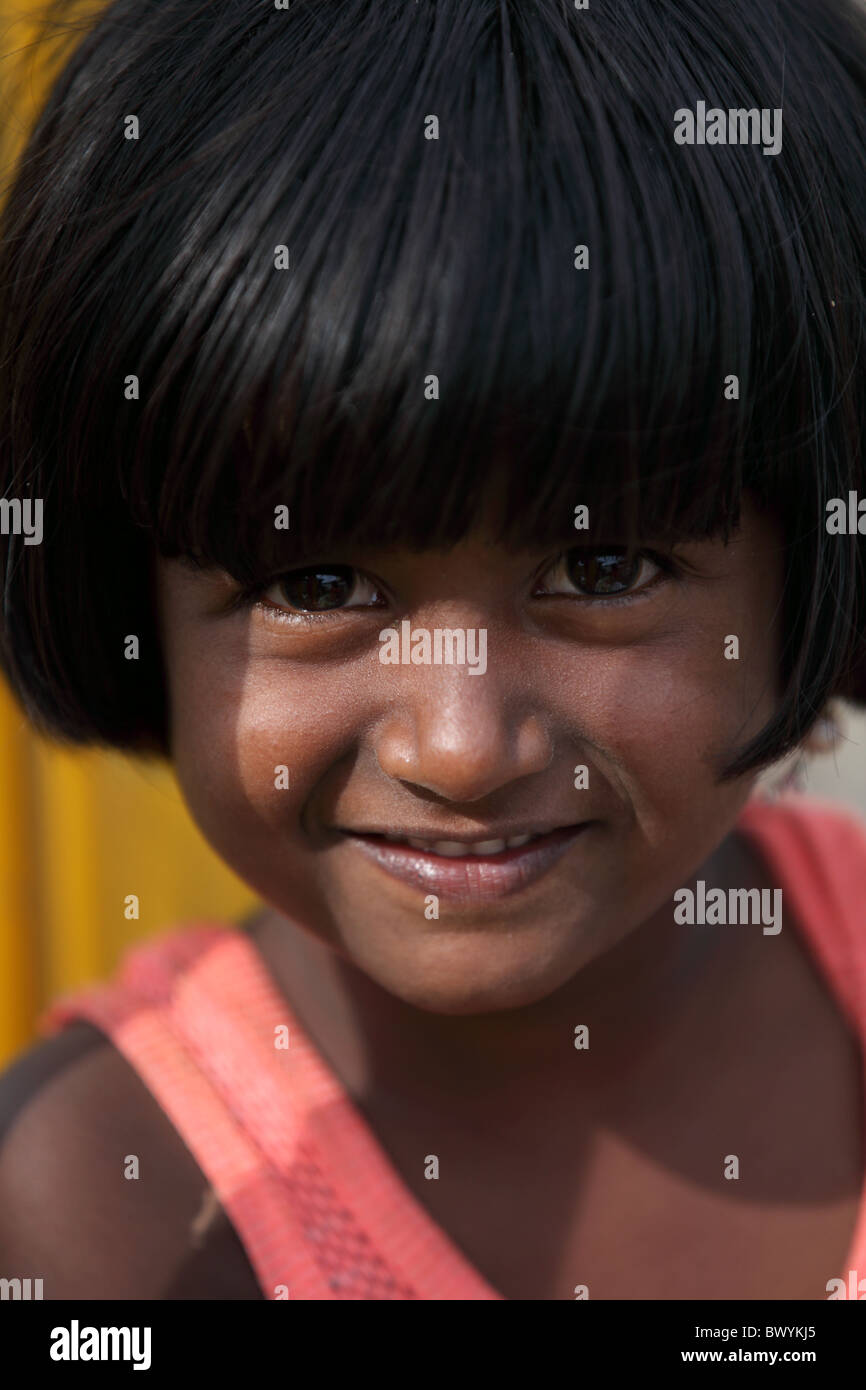 little girl Andhra Pradesh South India Stock Photo - Alamy